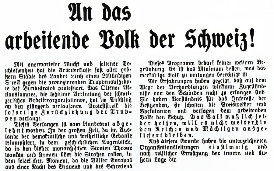 Appel du Comité d'Olten (1918)