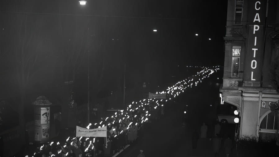 Manifestation pour le suffrage féminin à Zürich en 1959