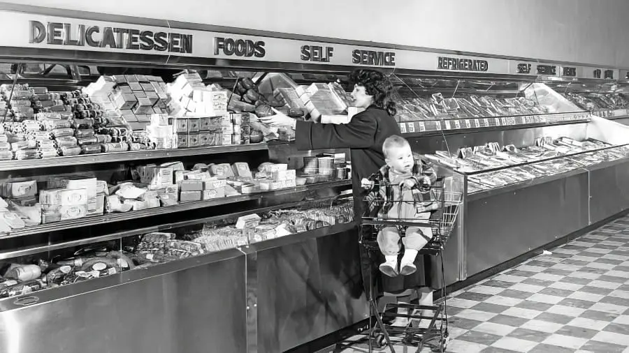 Supermarché dans les années 50
