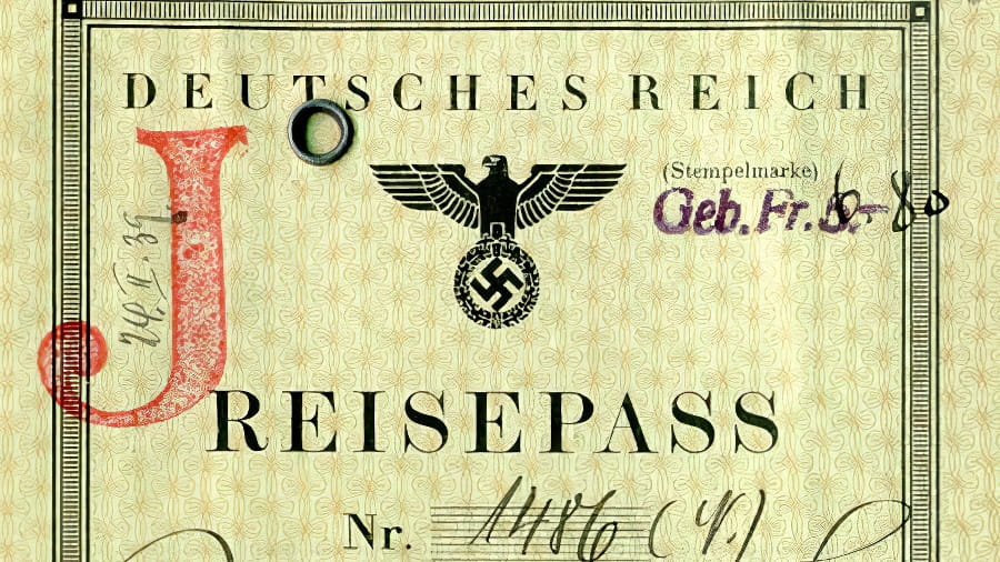 Tampon J sur un passeport allemand